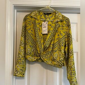 Zara Yellow Paisley Shirt